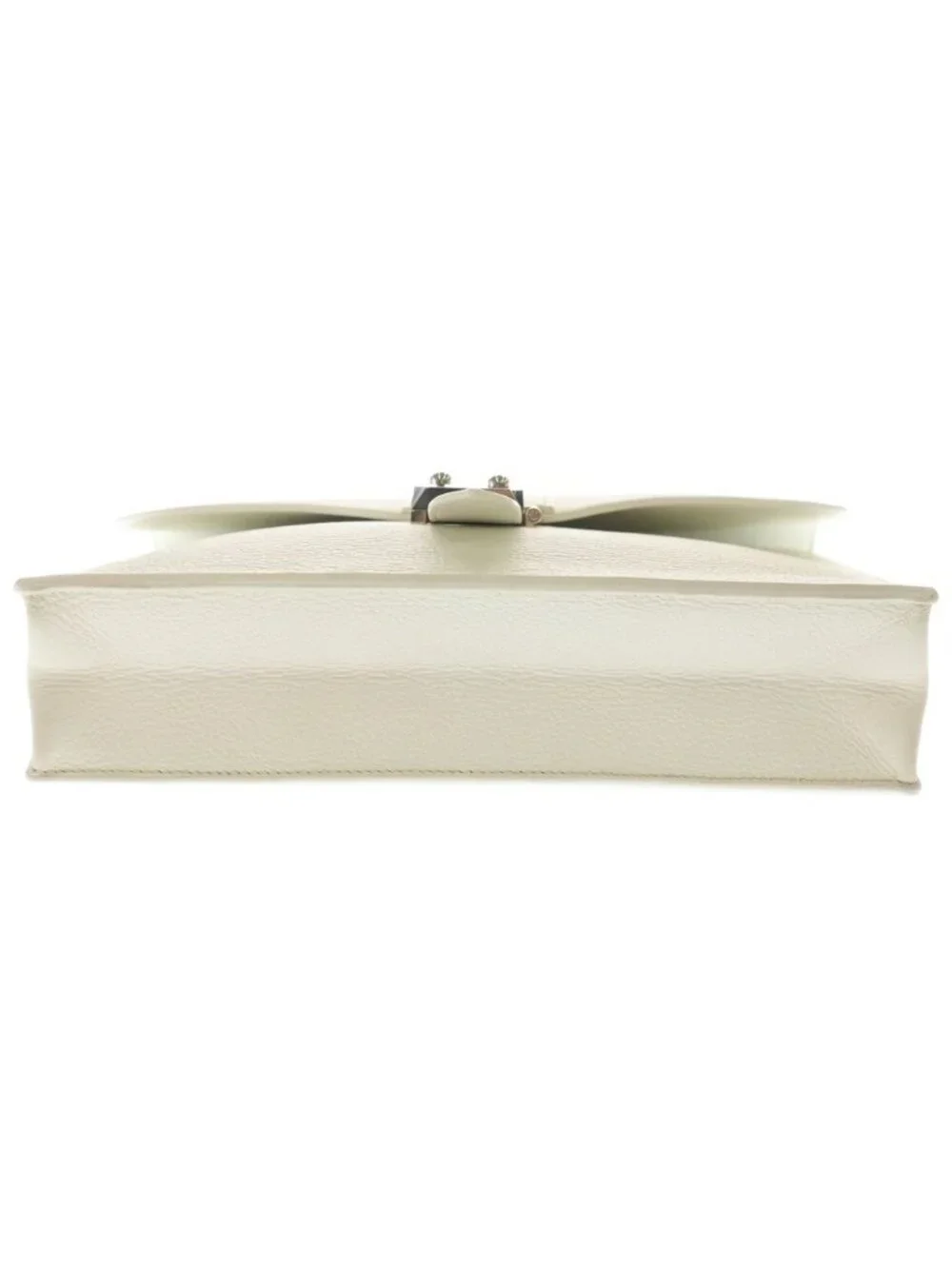 Hermes Sac a Depeches 27 Business Bag Silver Togo Leather White